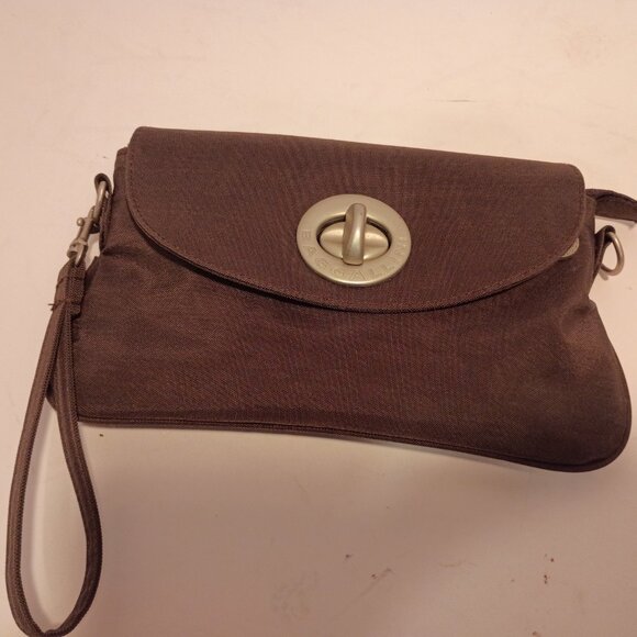 BAGGALLINI Gray Nylon Convertible Clutch/Crossbody Bag Small Twist Lock - Picture 12 of 12